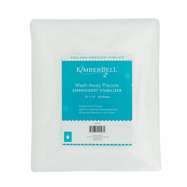 Wash-Away Precuts Designers: Kim Christopherson, KimberBell Embroidery Stabilizer, 12″ x 10″, 40ct